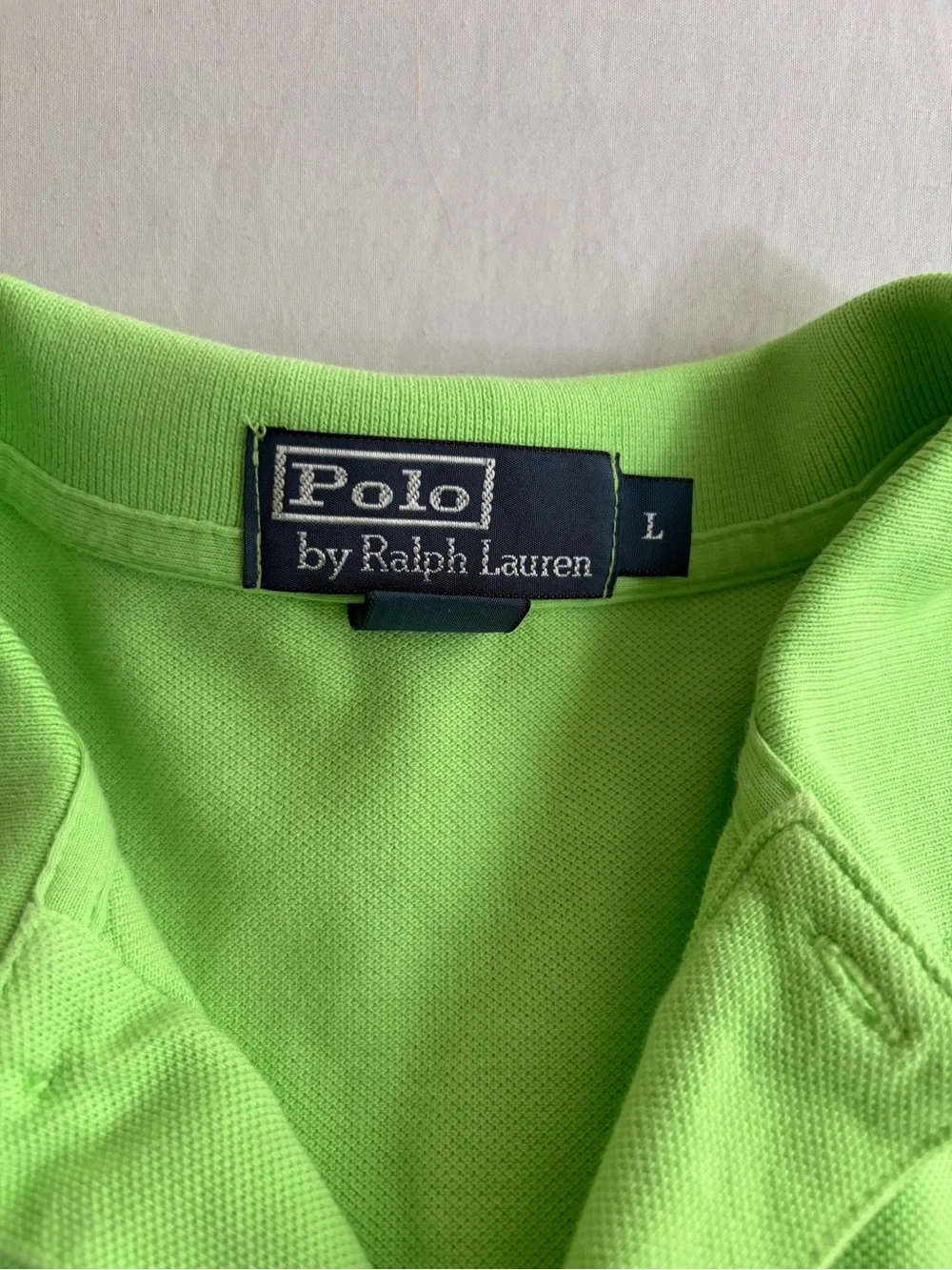 Ralph Lauren Neon Green Polo with Orange Pony Logo Short Sleeve Size Large